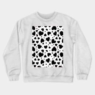 black hearts seamless pattern design print Crewneck Sweatshirt